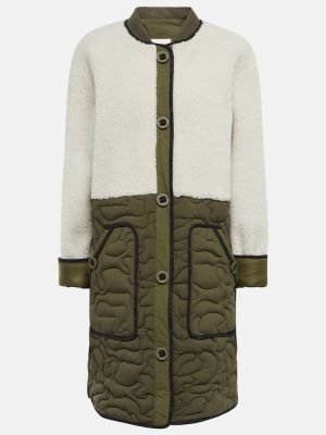 Prošívaný krátký kabát Yves Salomon zelený