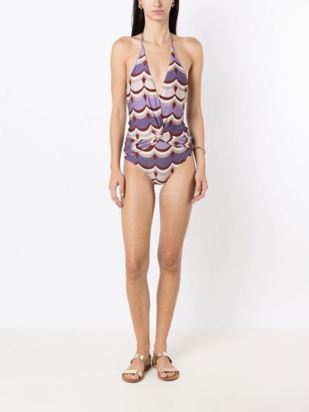 Badeanzug mit print Adriana Degreas lila