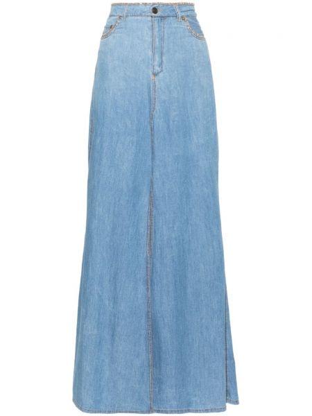 Bavlnená džínsová sukňa Ermanno Scervino modrá