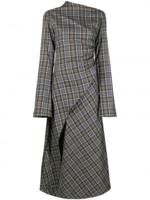 Asimetrična midi obleka s karirastim vzorcem Jade Cropper siva