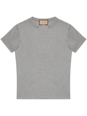 Bavlněné tričko Gucci šedé