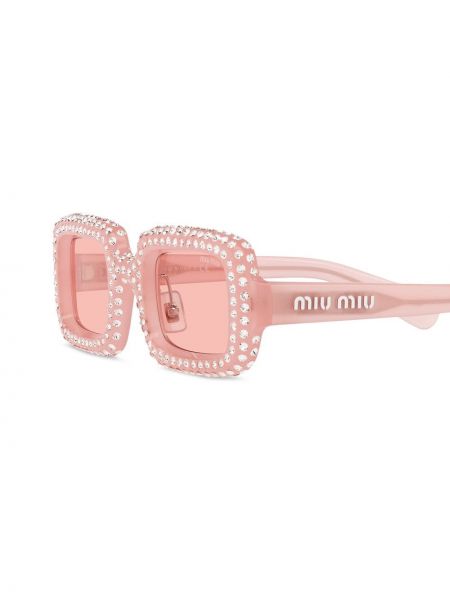Okulary przeciwsłoneczne z kryształkami Miu Miu Eyewear różowe