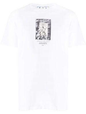 Памучна тениска с принт Off-white бяло