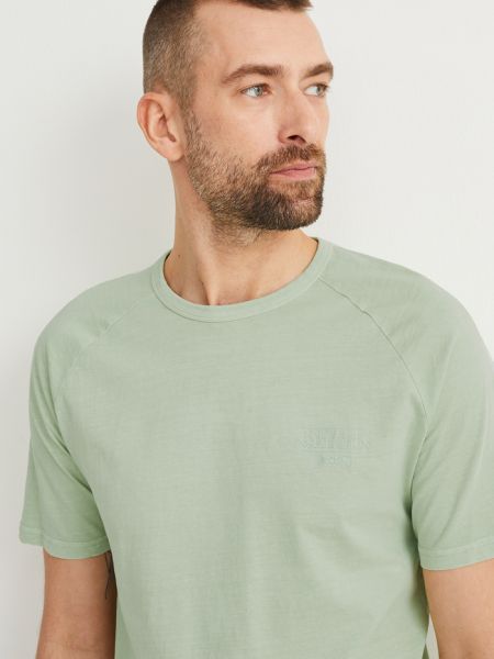 T-shirt z nadrukiem bawełniane C&a - zielony