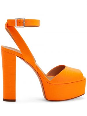 Sandały na platformie Giuseppe Zanotti pomarańczowe