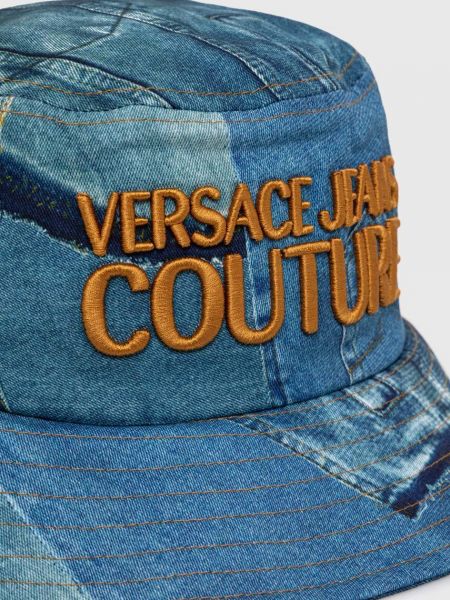 Kapelusz bawełniany Versace Jeans Couture niebieski