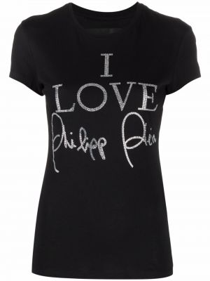 Krištáľové tričko Philipp Plein čierna