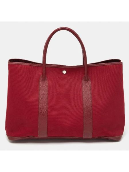 Shopperka skórzana retro Hermès Vintage czerwona