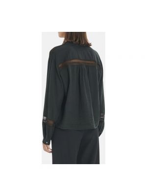 Blusa de lana de algodón de encaje Pomandère negro