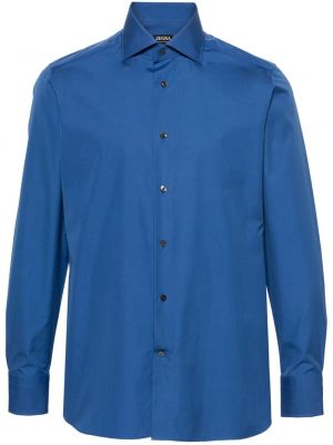 Medvilninė marškiniai Zegna mėlyna