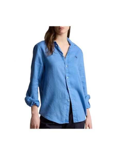 Camisa con botones manga larga Ralph Lauren azul