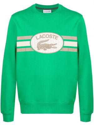 Raštuotas medvilninis džemperis Lacoste žalia