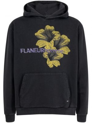 Hoodie a fiori con stampa Flaneur Homme nero