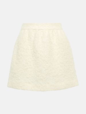 Mini falda de lana mohair Redvalentino beige