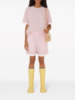 Shorts aus baumwoll mit print Burberry pink