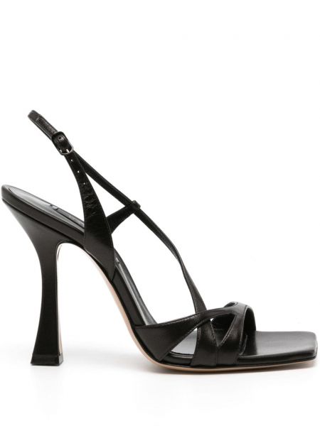 Kožené sandále Casadei čierna