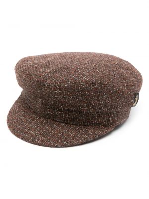 Tweed woll mütze Borsalino braun