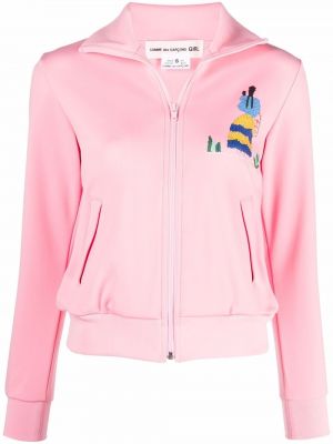 Brodert lang jakke for jenter Comme Des Garçons Girl rosa