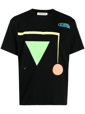 T-shirt en coton à imprimé à motif géométrique Undercover noir
