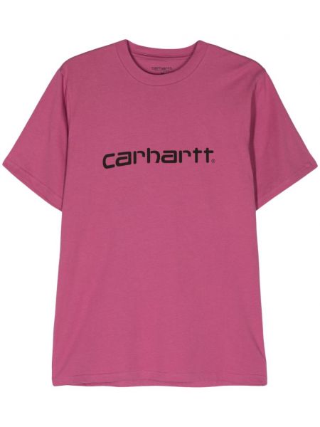 Bavlněné tričko Carhartt Wip růžové