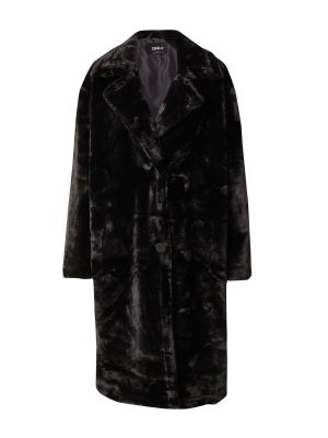 Palton cu blană cu croială lejeră Only negru