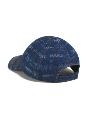 Raštuotas kepurė su snapeliu Marni mėlyna