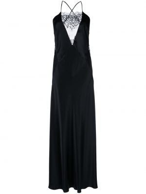 Čipkované dlouhé šaty bez rukávov Michelle Mason čierna