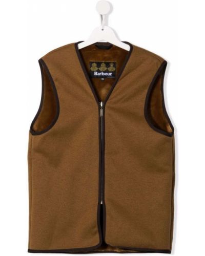 Zip montert vest for jenter Barbour Kids brun