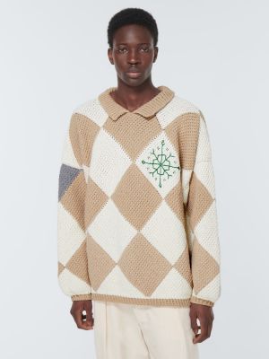 Жакардов памучен пуловер Adish