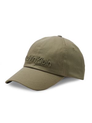 Siuvinėtas siuvinėtas kepurė su snapeliu Calvin Klein žalia