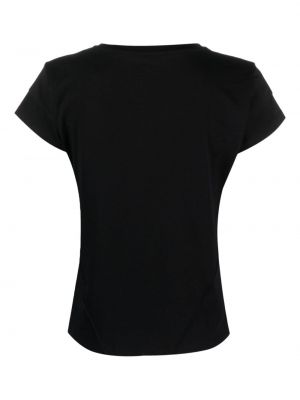 Raštuotas marškinėliai apvaliu kaklu Ea7 Emporio Armani juoda