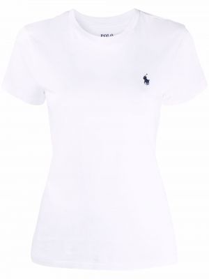 Camiseta con bordado de punto de tela jersey Polo Ralph Lauren blanco