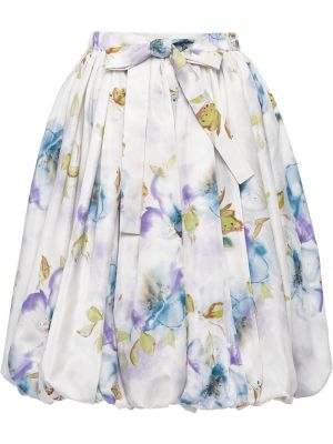 Falda de flores con estampado Prada blanco