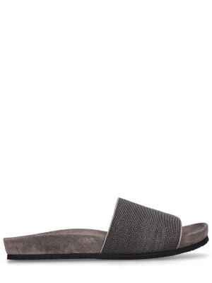Sandali di pelle Brunello Cucinelli grigio