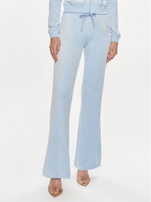 Slim fit priliehavé teplákové nohavice Juicy Couture modrá