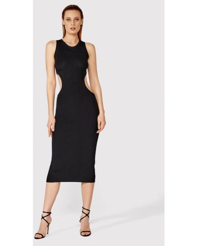 Simple Nyári ruha SUD014 Fekete Slim Fit