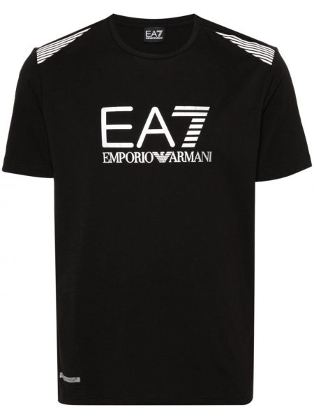 T-krekls ar apaļu kakla izgriezumu Ea7 Emporio Armani melns