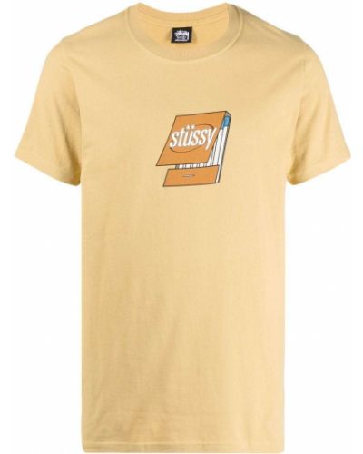 Camiseta con estampado Stussy amarillo