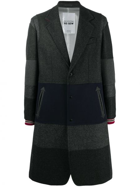 Pruhovaný kabát Valentino sivá