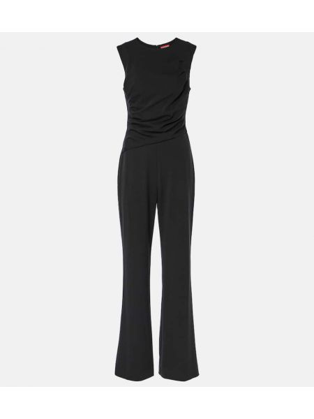 Drapert jersey jumpsuit Staud svart