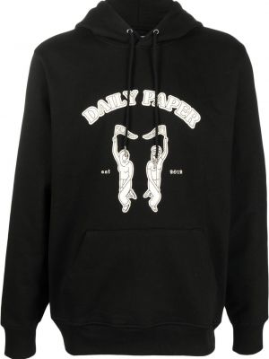 Hoodie con stampa Daily Paper nero