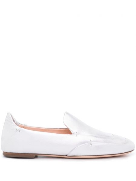 Leder loafers Agl silber