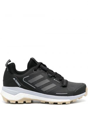 Sneakerși din bumbac cu imagine cu dungi Adidas negru