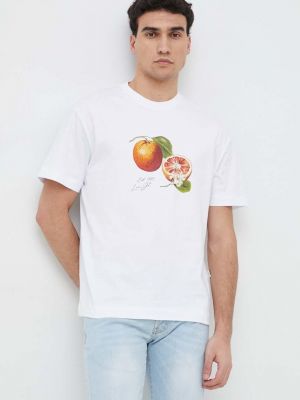 Памучна тениска с дълъг ръкав с принт Liu Jo бяло
