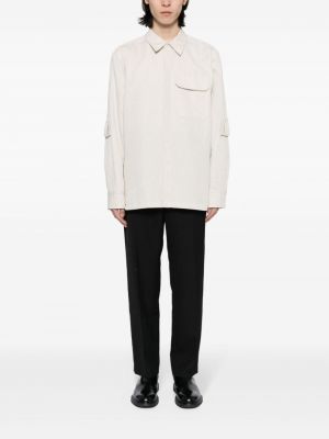 Medvilninė lininė marškiniai Helmut Lang smėlinė