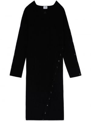 Плетена миди рокля Courreges черно