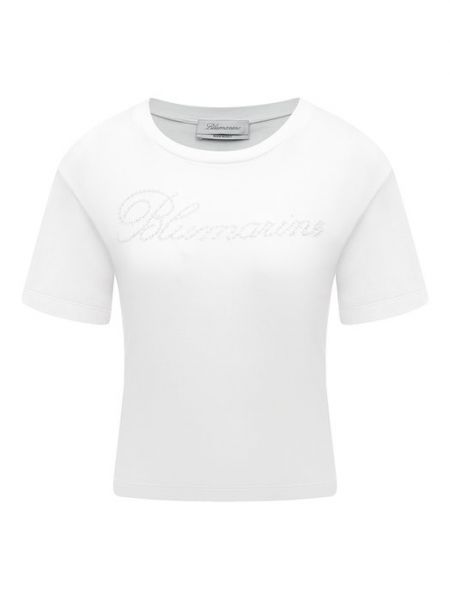 Хлопковая футболка Blumarine белая