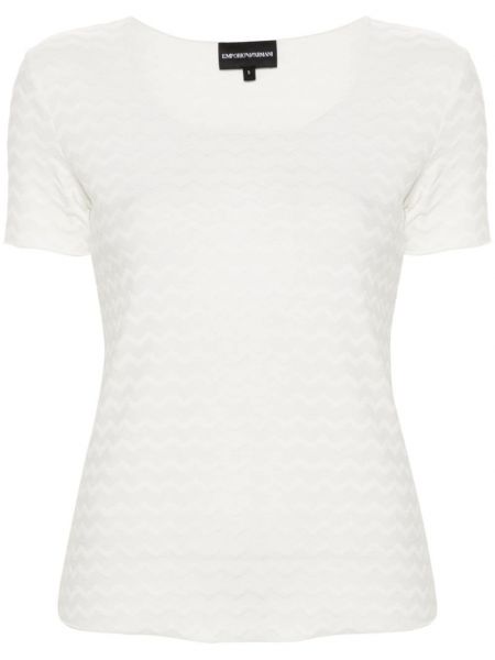 Jacquard trøje t-shirt Emporio Armani hvid