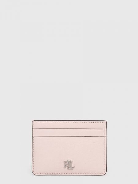 Portfel skórzany Lauren Ralph Lauren różowy