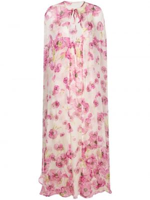 Макси рокля на цветя с принт Raquel Diniz розово